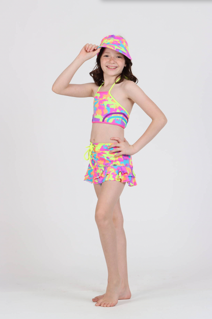 Saia-shorts Infantil Amanda Oceano Camuflado - Siri Kids