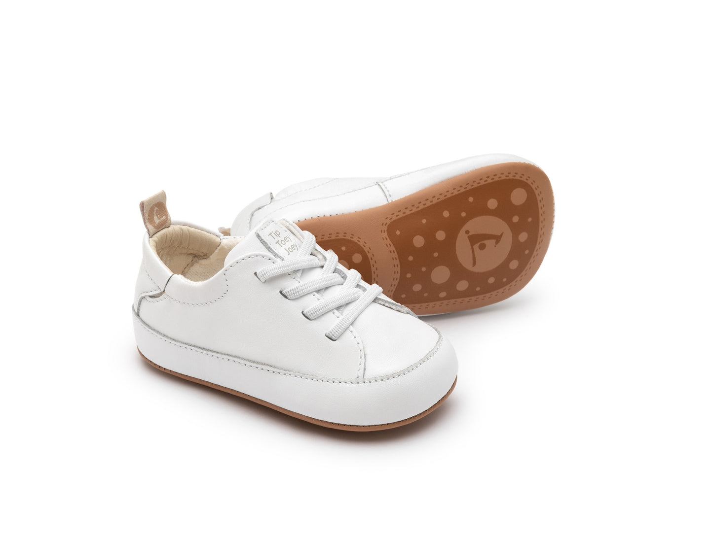 Sapatinho Bebê Snuggle Couro Branco - Tip Toey Joey