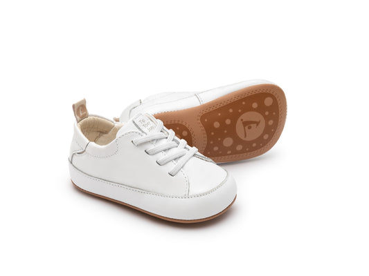 Sapatinho Bebê Snuggle Couro Branco - Tip Toey Joey