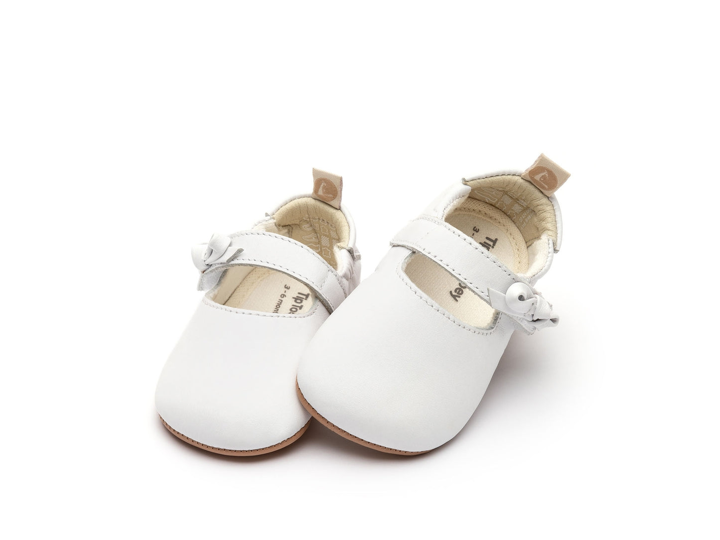 Sapatinho Bebê Gift Couro Branco - Tip Toey Joey