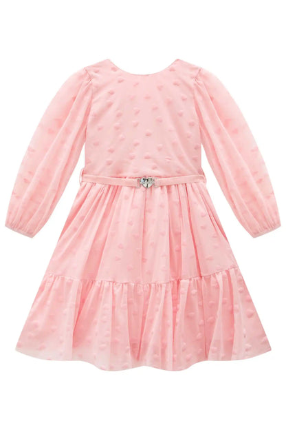 Vestido Infantil em Tule  ML e Cinto Coração - Infanti