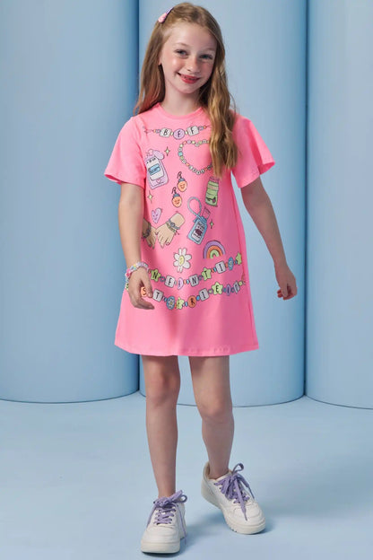 Vestido infantil Best Friend Pulseiras - Infanti
