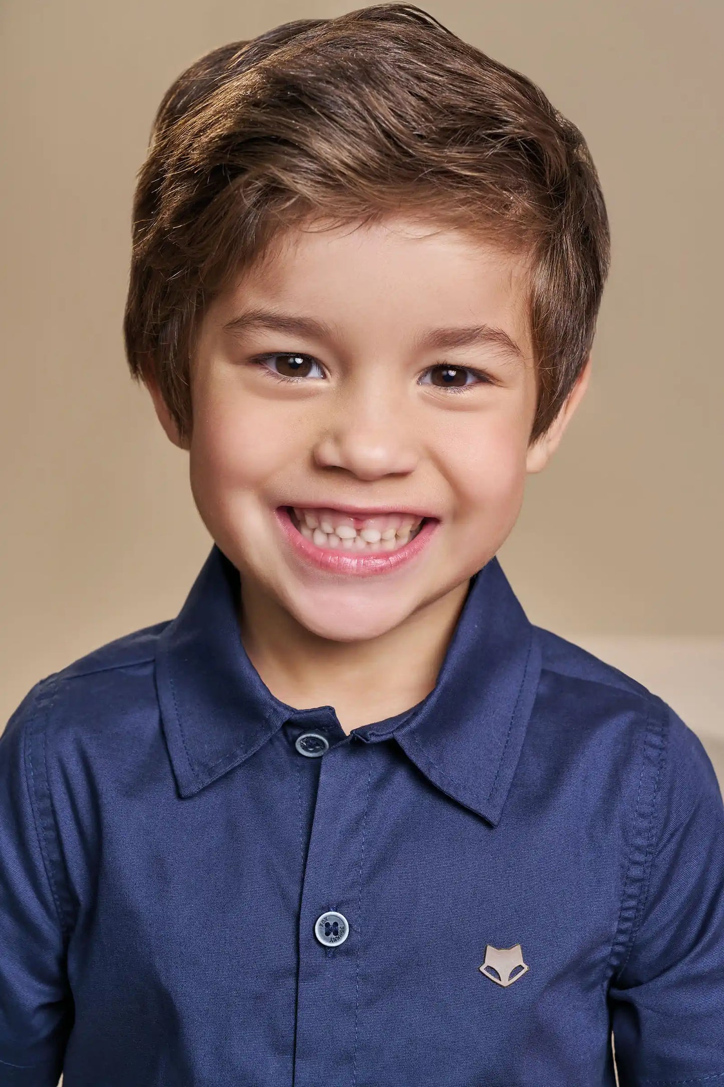 Conjunto Infantil Camisa Tricoline Mônaco e Bermuda Sarja Marinho - Little Johnny