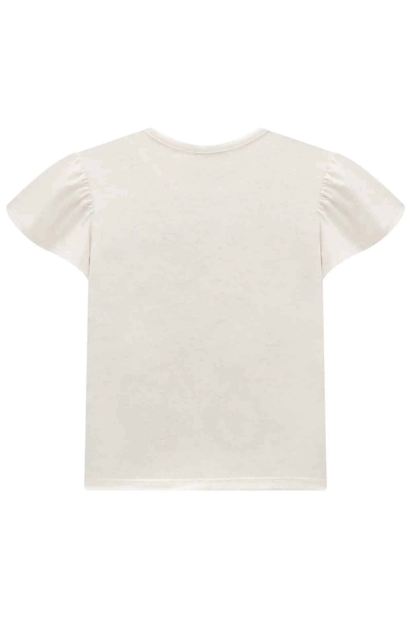 Blusa Infantil Malha Comfy Cachorrinha Cute Bege Claro - Infanti