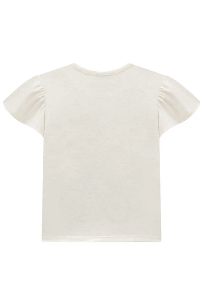 Blusa Infantil Malha Comfy Cachorrinha Cute Bege Claro - Infanti