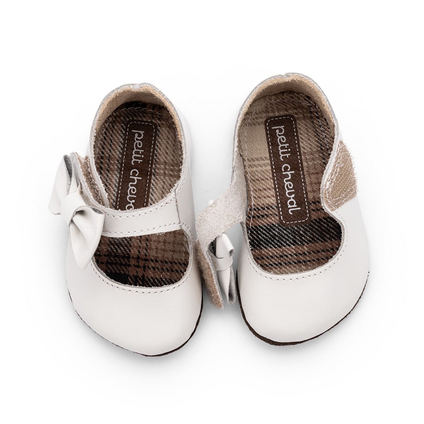 Sapato Bebê Couro Cubo Branco - Petit Cheval