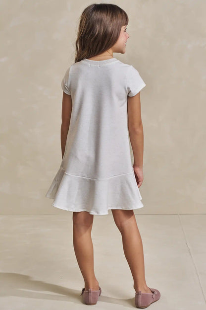 Vestido Infantil Molecotton Algodão Ursinha Flores Bege Claro - Infanti