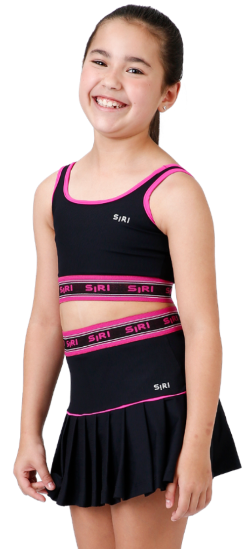 Conjunto Infantil Cropped Bia Balance e Saia Infantil Bia Balance Diversão - Siri Sport