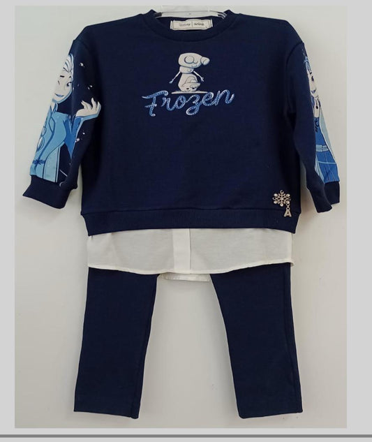 Conjunto Infantil Blusa de Moletom Frozen e Calça legging - Animê