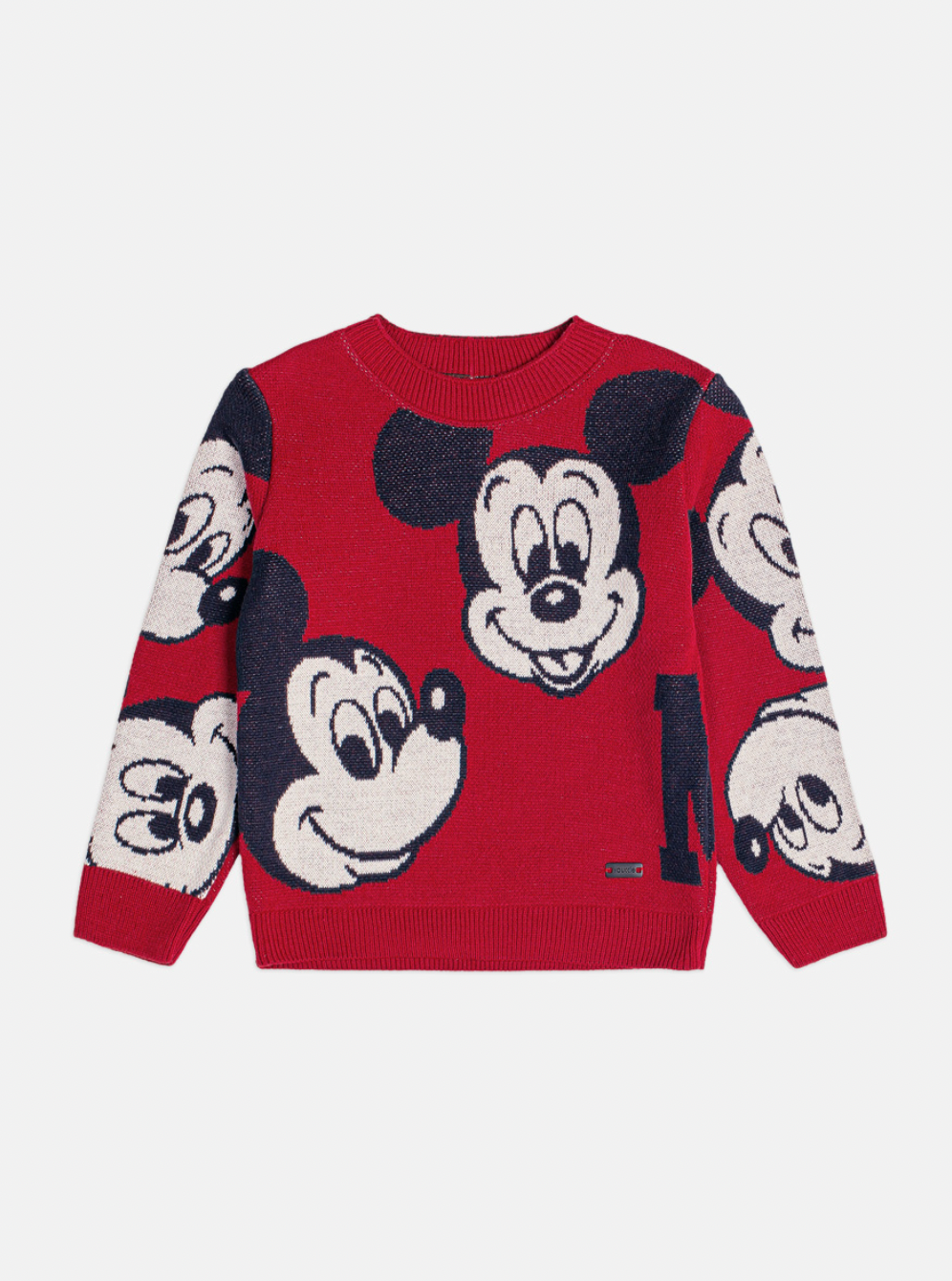 Conjunto Infantil Casaco Tricô Mickey Vermelho e Calça Jeans Leve Casual Marinho - Youccie