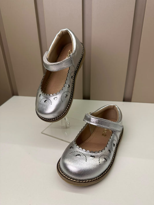 Sapato Infantil Couro Sarah Prata - Gracia