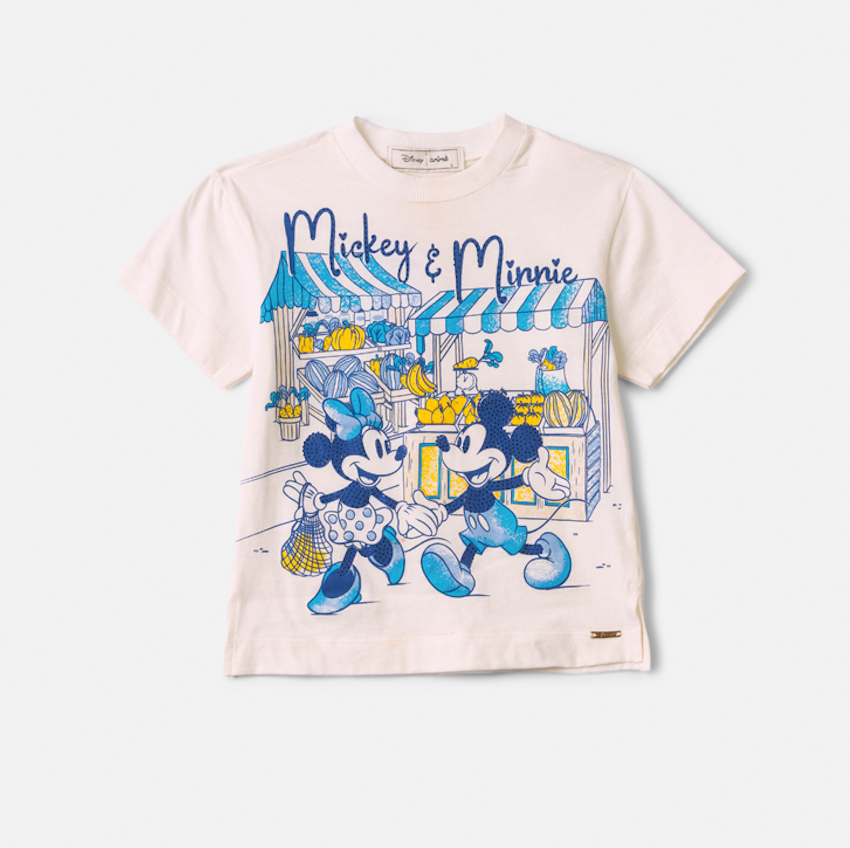 Conjunto Infantil Blusa Mickey e Minnie e  Shorts Jeans Two - Animê