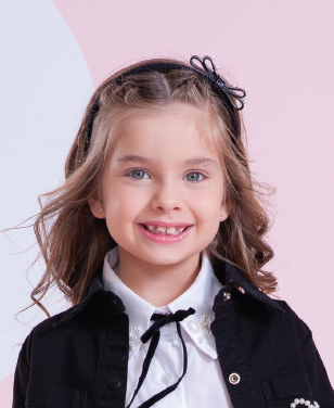 Arquinho Infantil Courino Laço & Pérolas Preto - Pituchinhus