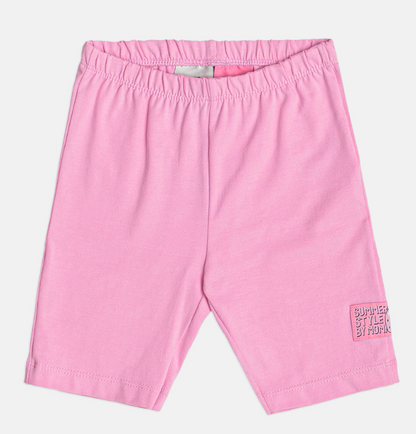 Conjunto Infantil Blusa Hello Kitty Com Strass e Shorts Legging Rosa - Momi