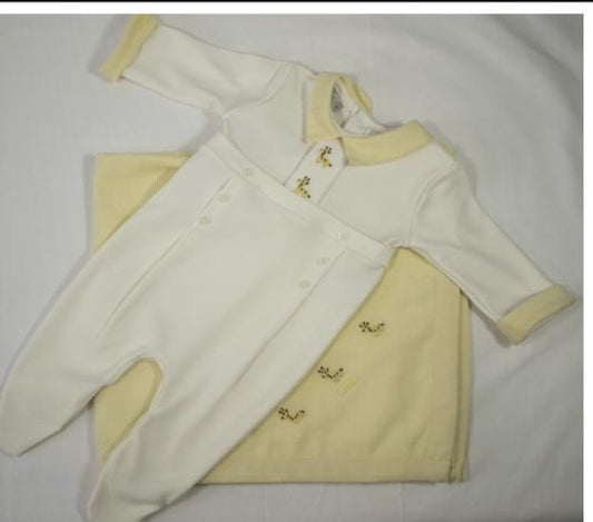 Saída de Maternidade Algodão Girafinha Amarelo - Roana