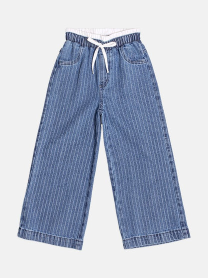 Conjunto Infantil Casaco  Over Hello Kitty Cranberry Juice e Calça Jeans Listrada Cós Duplo - Momi