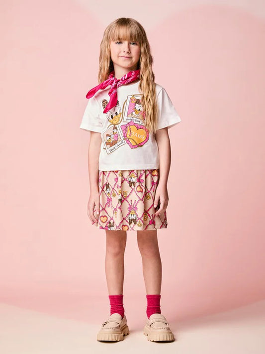 Conjunto Infantil Blusa Daisy e Saia Estampa Disney - Momi