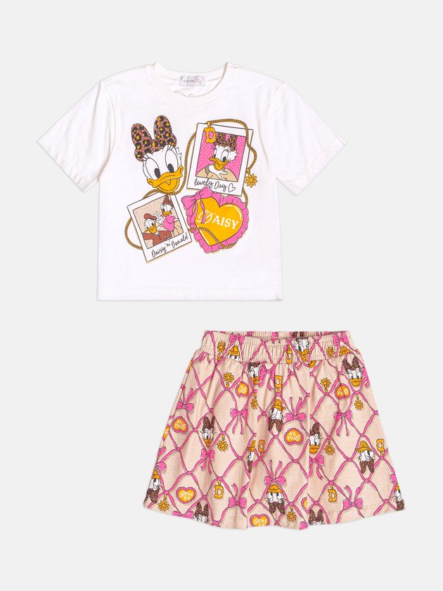 Conjunto Infantil Blusa Daisy e Saia Estampa Disney - Momi