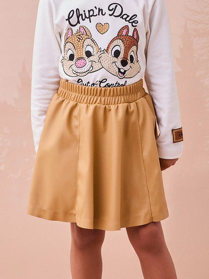 Saia Infantil Couro Tech Caramelo - Momi