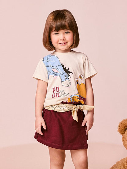 Conjunto Infantil Blusa Ursinho Pooh e Shorts Moletom - Momi
