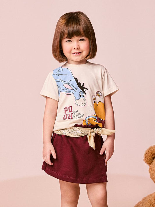 Conjunto Infantil Blusa Ursinho Pooh e Shorts Moletom - Momi