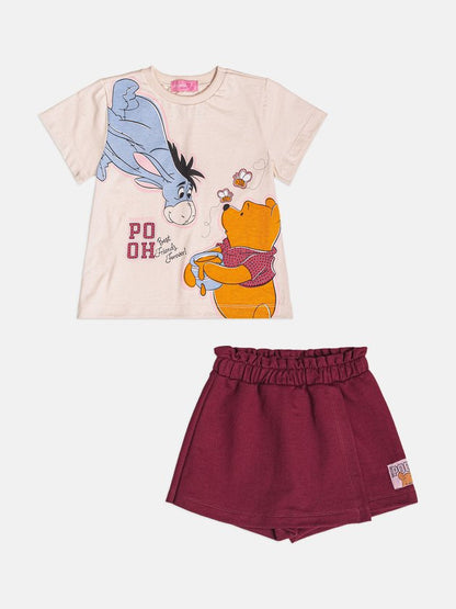 Conjunto Infantil Blusa Ursinho Pooh e Shorts Moletom - Momi