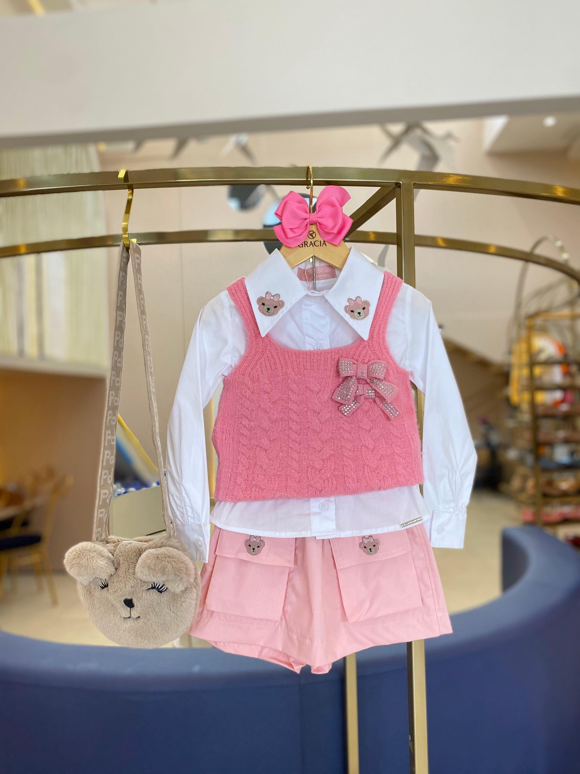 Shorts-saia Bolsos Cargo Patches Ursa Pituchinhus - Gracia