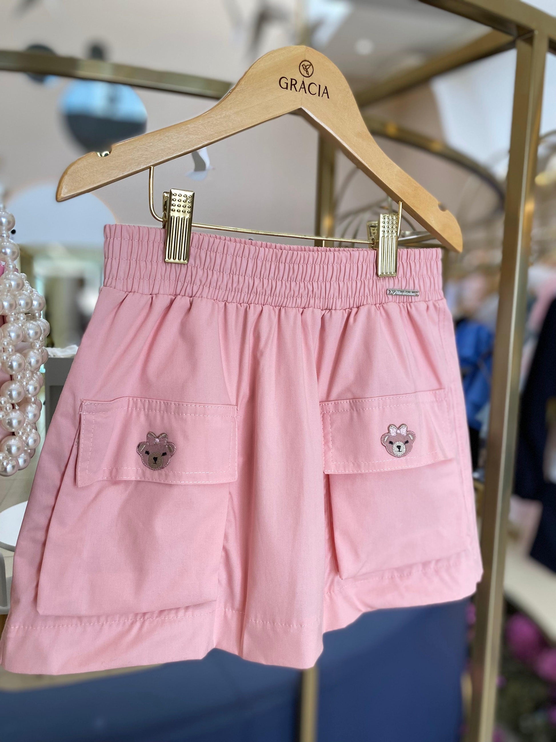 Shorts-saia Bolsos Cargo Patches Ursa Pituchinhus - Gracia