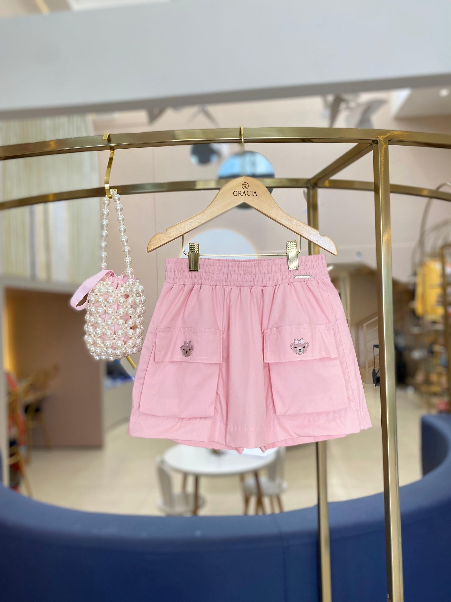 Shorts-saia Bolsos Cargo Patches Ursa Pituchinhus - Gracia