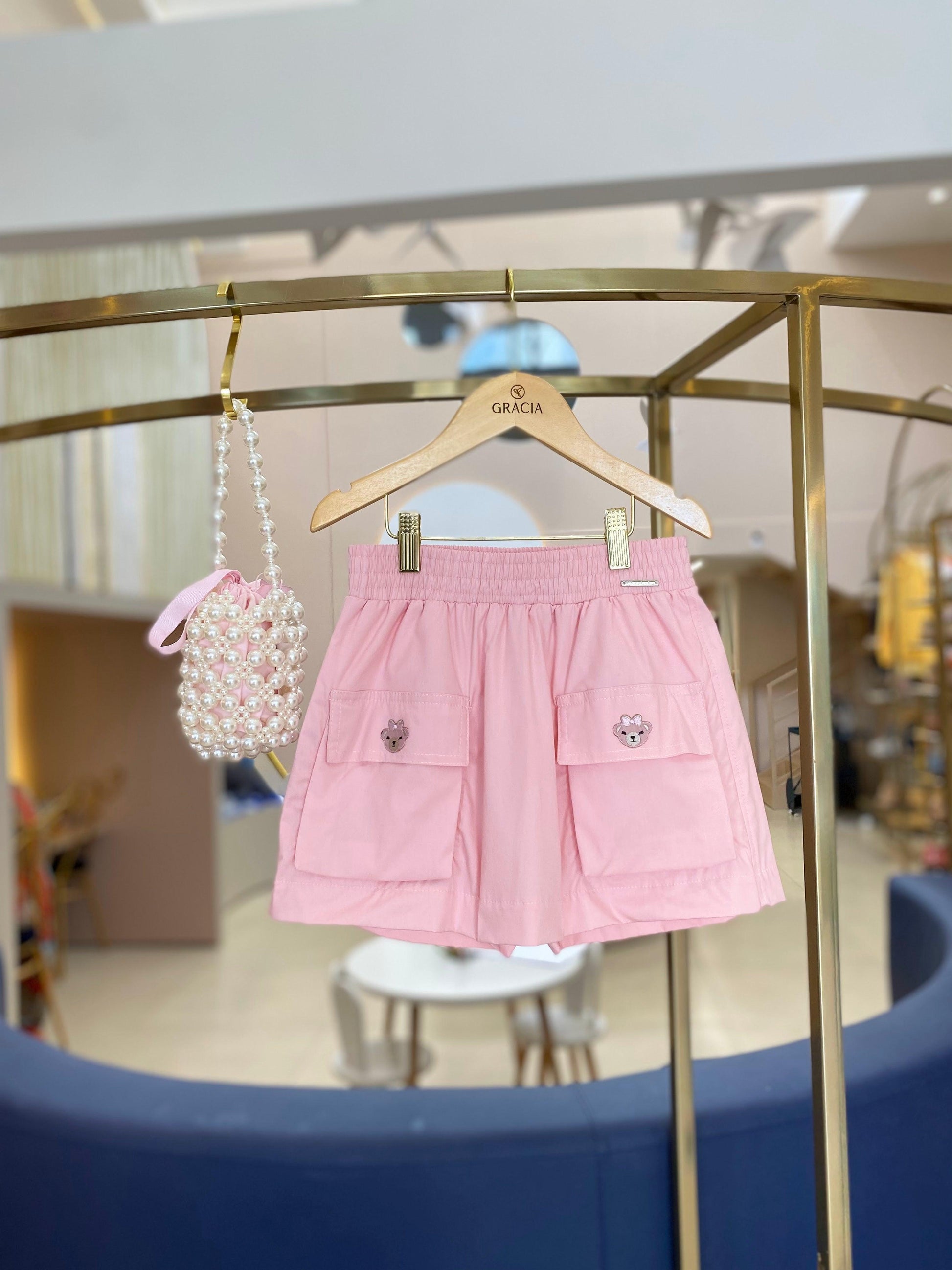 Shorts-saia Bolsos Cargo Patches Ursa Pituchinhus - Gracia