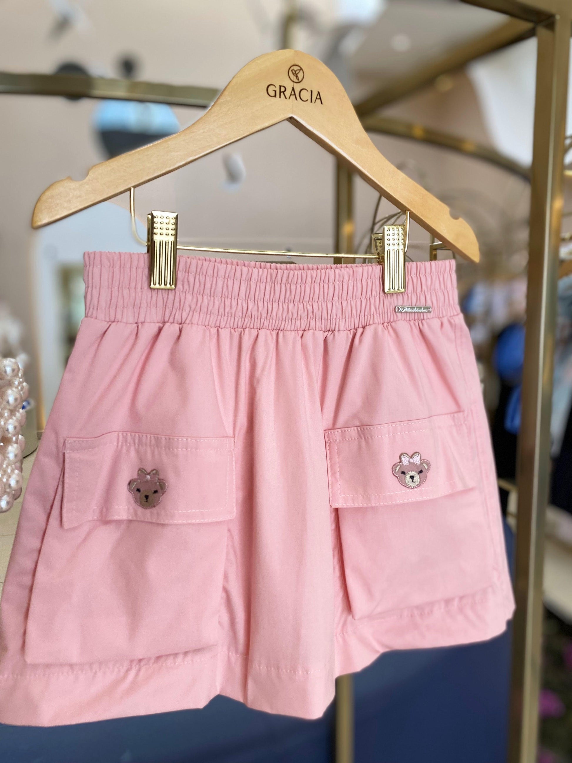 Shorts-saia Bolsos Cargo Patches Ursa Pituchinhus - Gracia