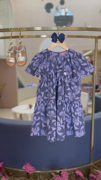 Vestido Infantil Laços Blue - Momi