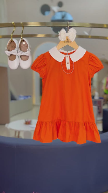Vestido Infantil Jumper Algodão com Detalhe Gola - Beabá
