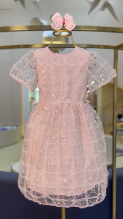 Vestido de Tule Flor & Paetê - Momi