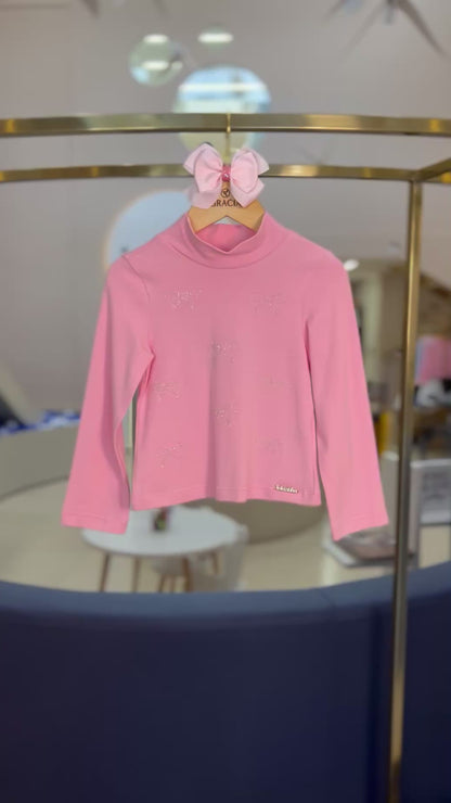 Blusa Algodão ML Rosa - Luluzinha