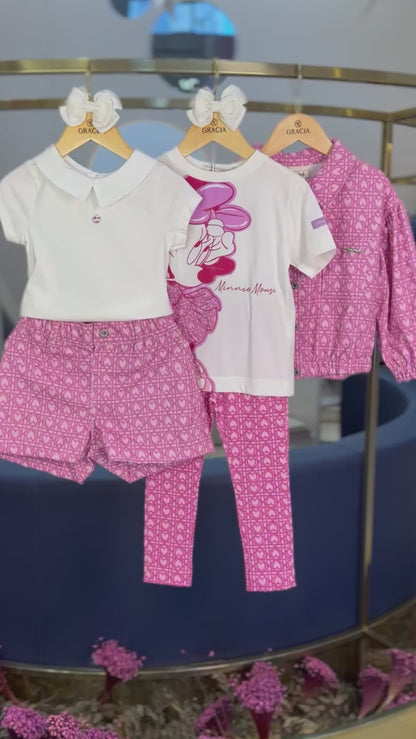 Conjunto Infantil Blusa e Bermuda Corações Trancados - Animê