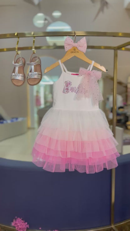 Vestido Festa Babados Tule - Barbie by Pituchinhus
