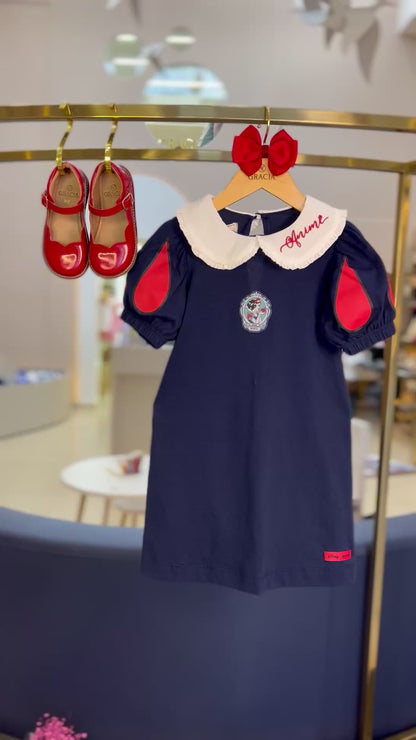 Vestido Branca de Neve Marinho - Animê