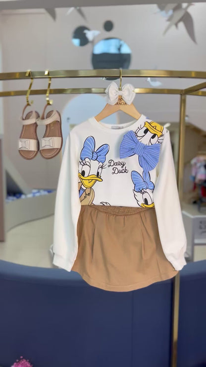 Shorts-saia com Pregas Toffee - Momi