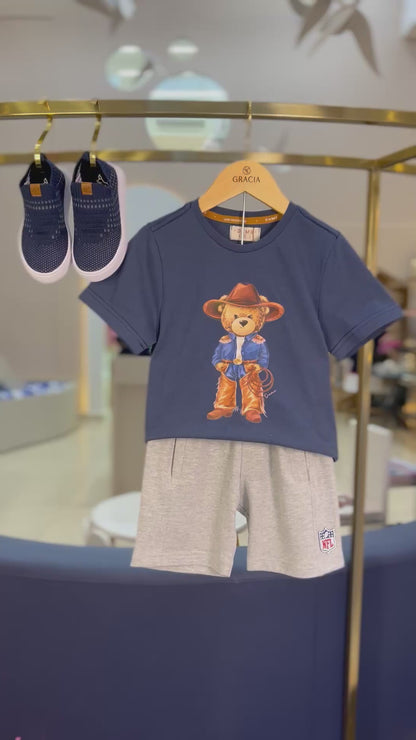 Camiseta Infantil Teddy Cowboy Marinho - Dame
