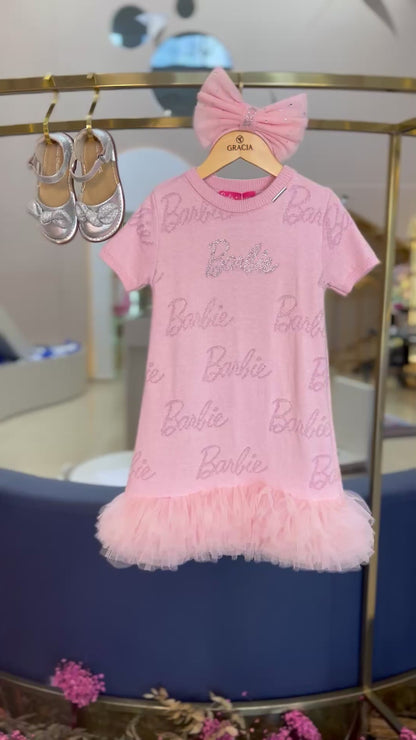 Vestido Tricot Jacquard Frufru - Barbie by Pituchinhus