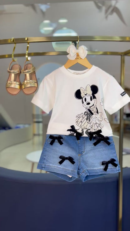 Camiseta Minnie Laço de Veludo - Animê