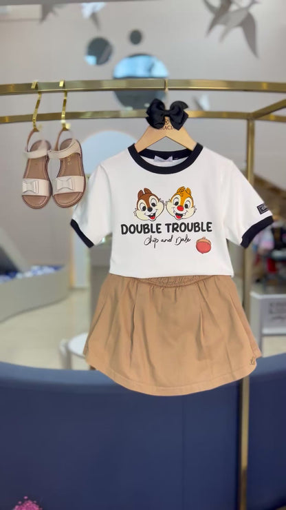 Shorts-saia com Pregas Toffee - Momi