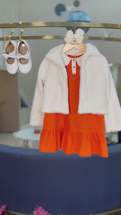 Vestido Infantil Jumper Algodão com Detalhe Gola - Beabá