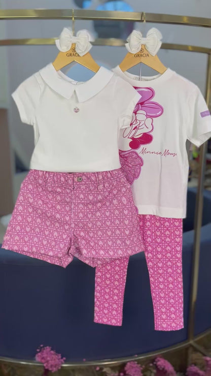 Conjunto Infantil Blusa e Bermuda Corações Trancados - Animê