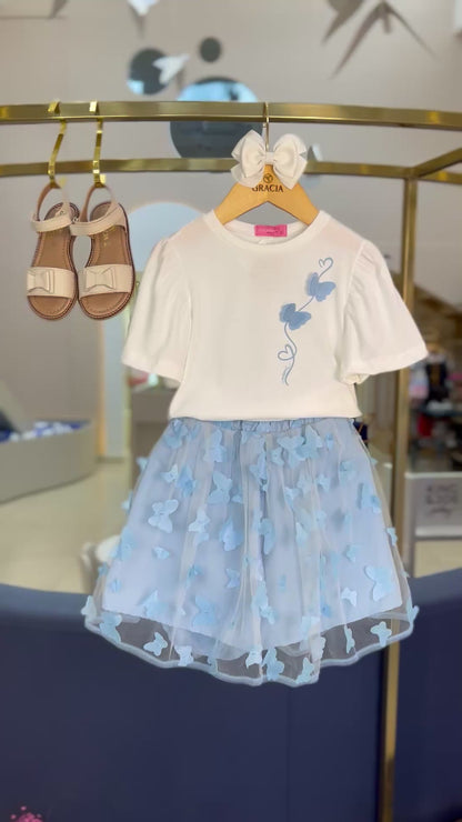 Conjunto Blusa & Saia Borboletas - Momi