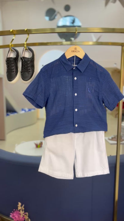 Camisa Leve Marinho - Reserva Mini