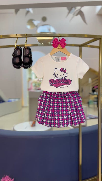 Conjunto Blusa e Shorts Pied Poule - Momi