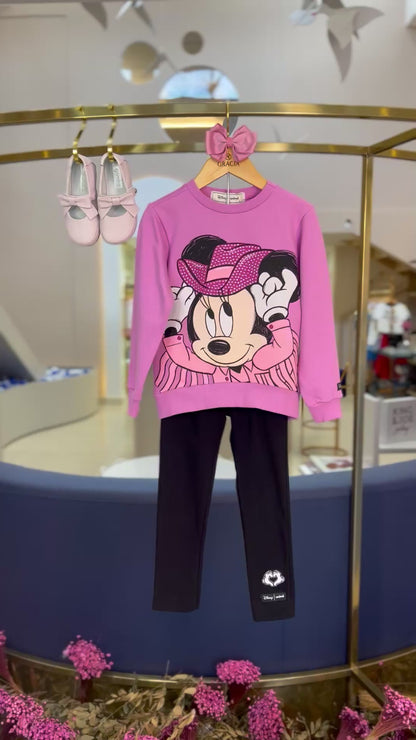 Conjunto Casaco & Legging Minnie Cowgirl Rock Rose - Animê