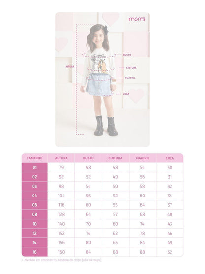 Salopete Infantil Sarja Rosa Fluor - Momi